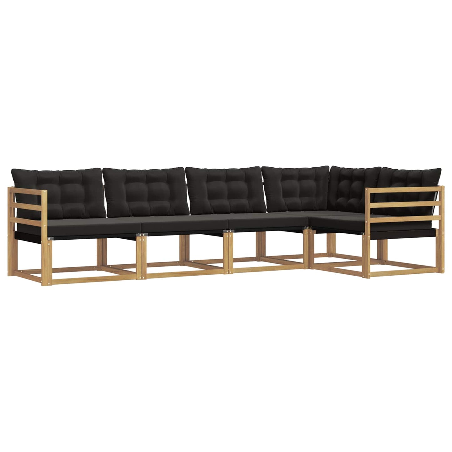Outdoor-Sofagarnitur mit Kissen 5 pcs Weiß und Schwarz