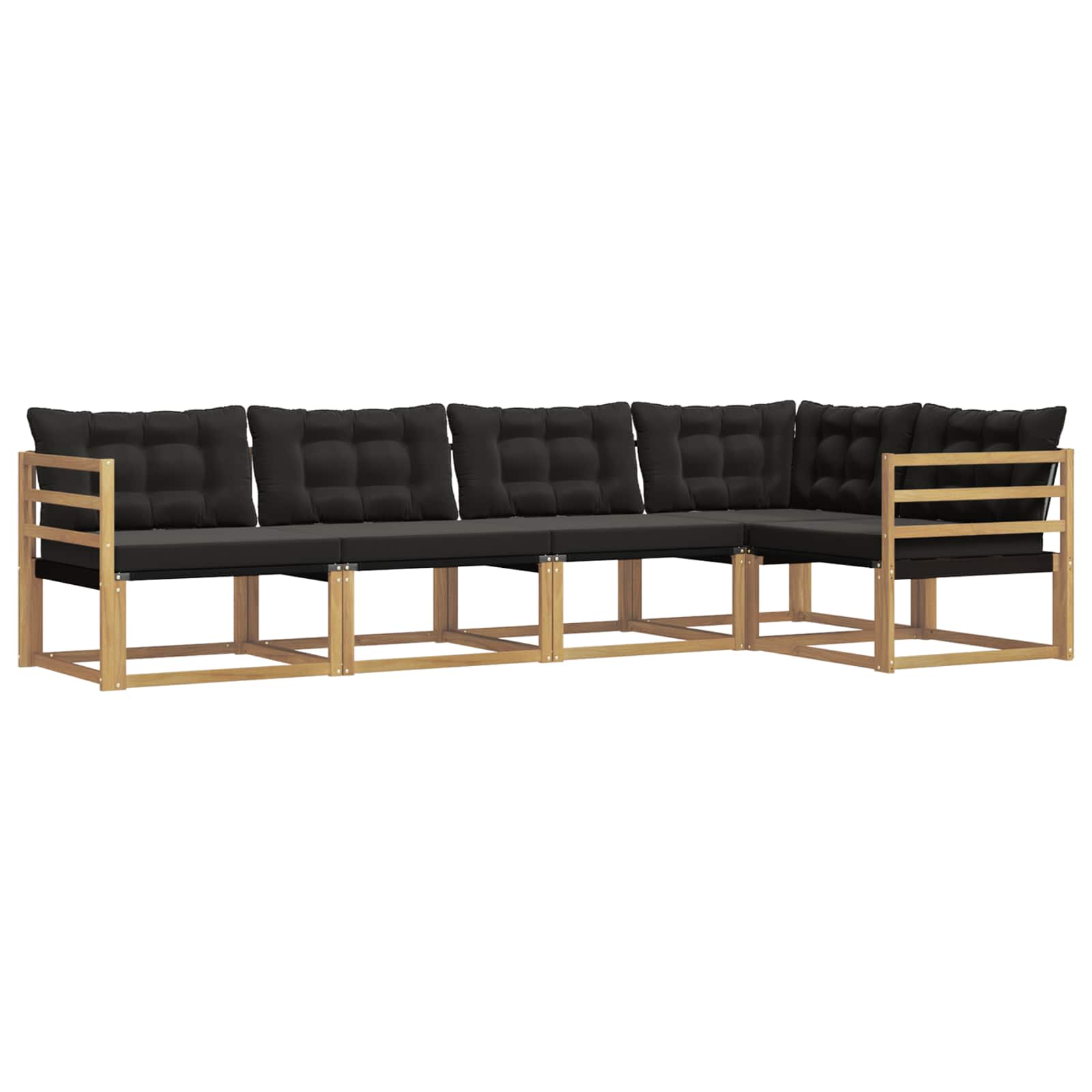 Outdoor-Sofagarnitur mit Kissen 5 pcs Weiß und Schwarz