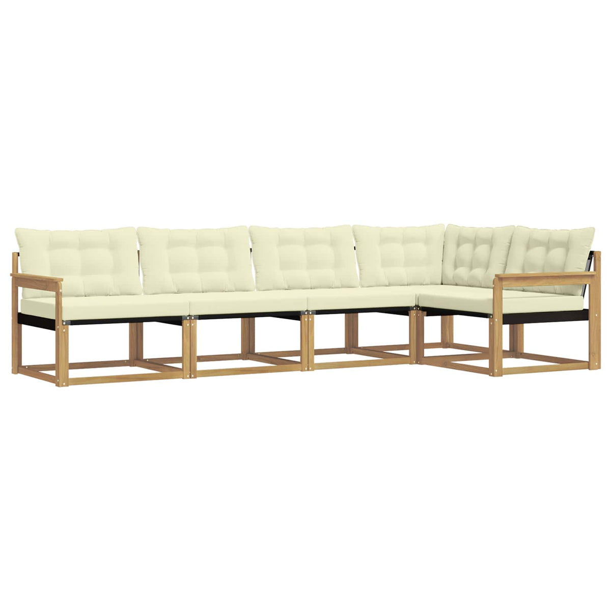 Outdoor-Sofagarnitur 5 stk. Weiß und Creme