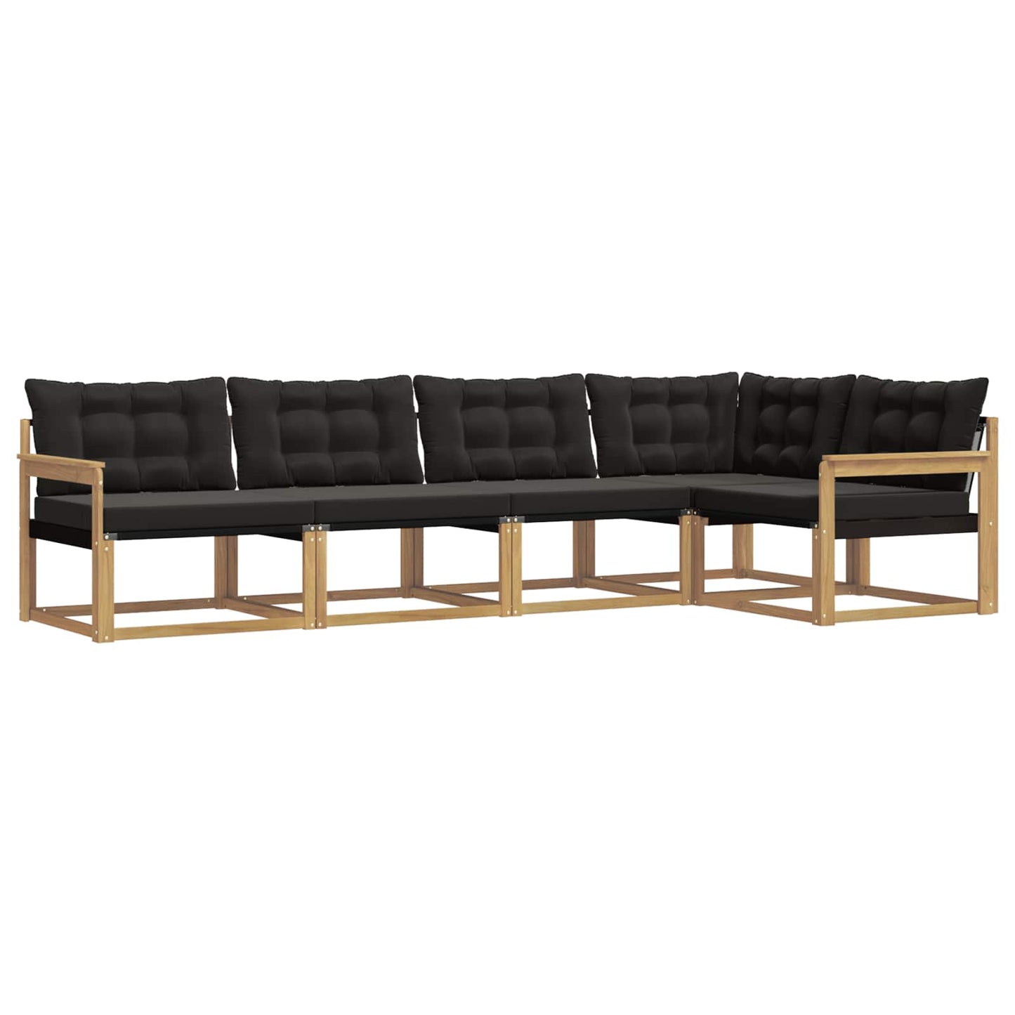 Outdoor-Sofagarnitur mit Kissen 5 pcs Weiß und Schwarz