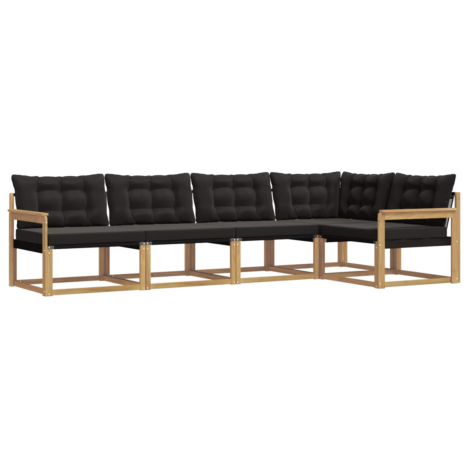Outdoor-Sofagarnitur mit Kissen 5 pcs Weiß und Schwarz
