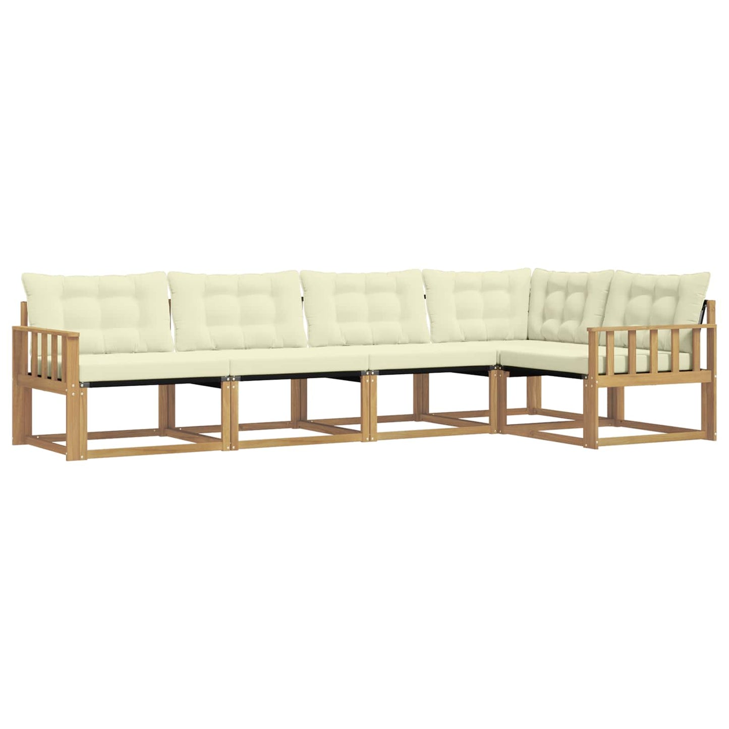 Outdoor-Sofagarnitur mit Kissen 5 pcs Weiß und Creme