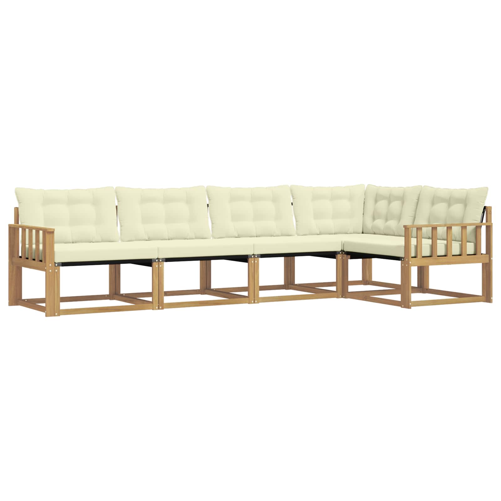 Outdoor-Sofagarnitur mit Kissen 5 pcs Weiß und Creme
