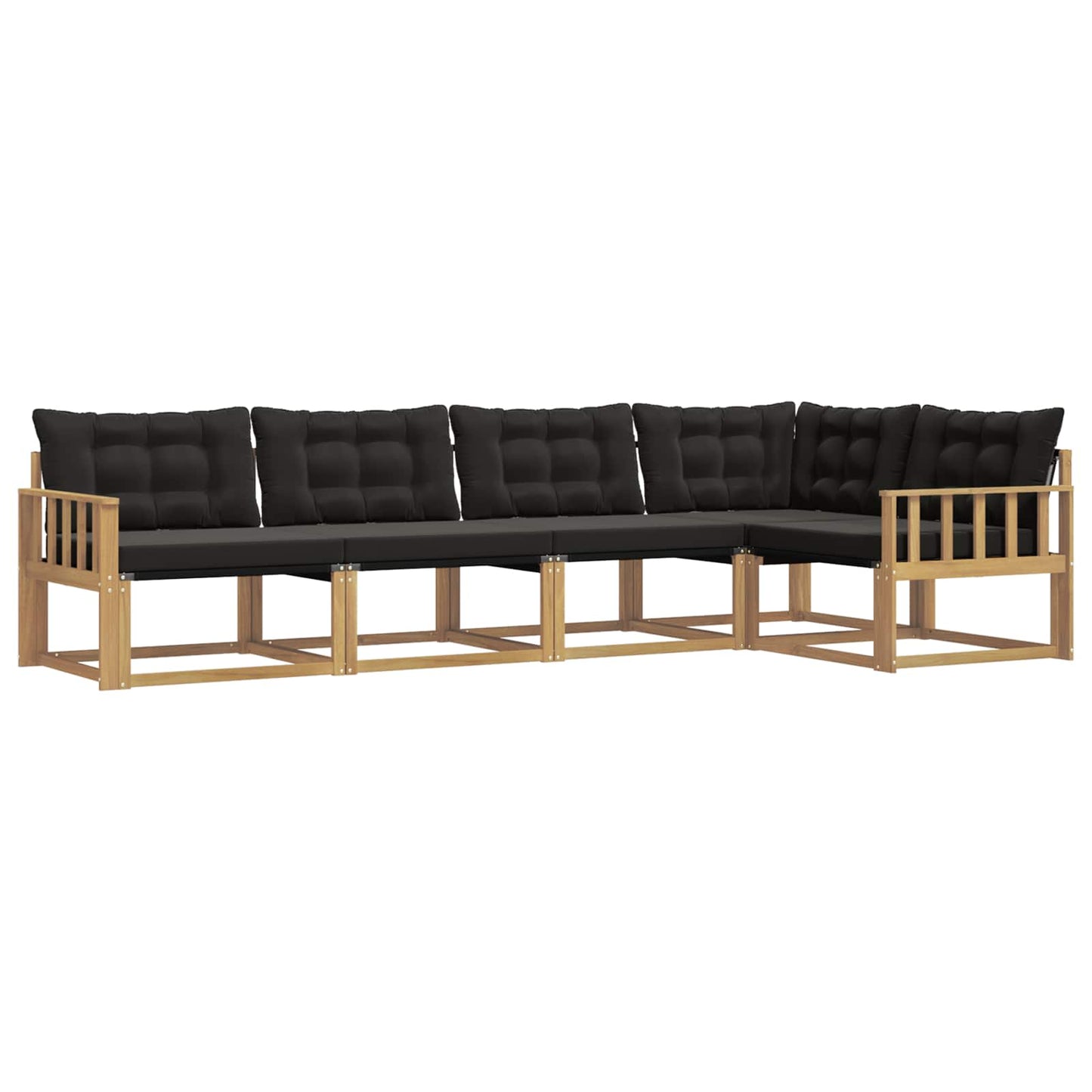 Outdoor-Sofagarnitur mit Kissen 5 pcs Weiß und Schwarz