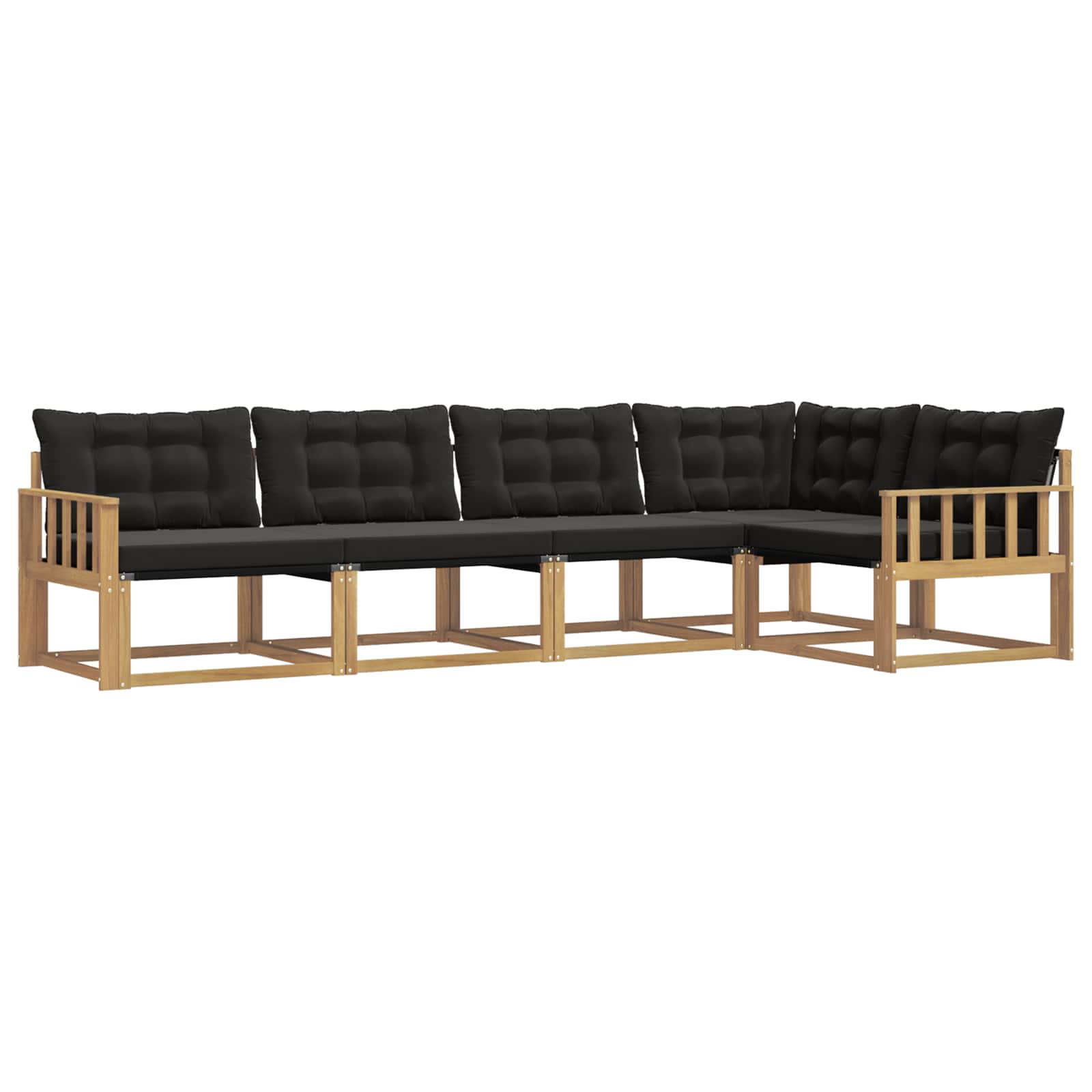 Outdoor-Sofagarnitur mit Kissen 5 pcs Weiß und Schwarz