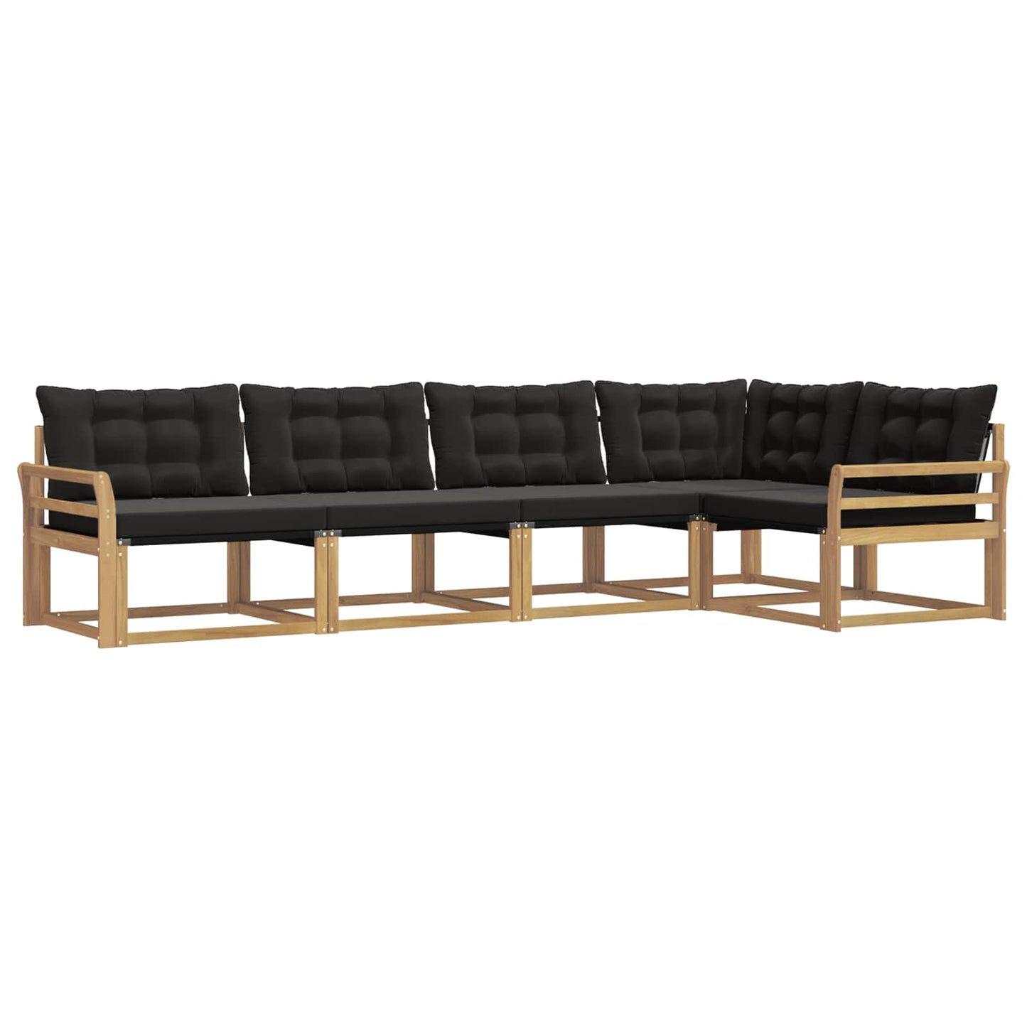 Outdoor-Sofagarnitur mit Kissen 5 pcs Weiß und Schwarz