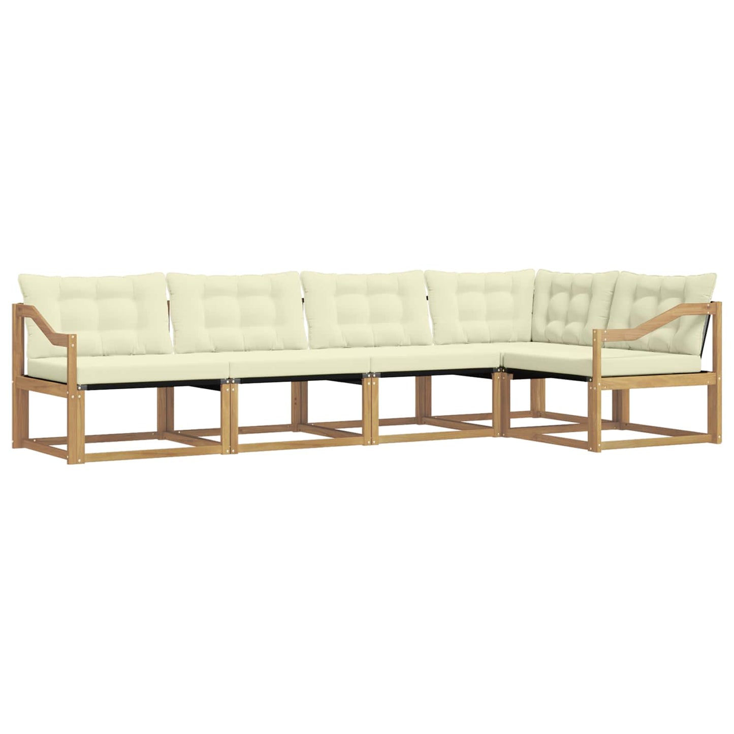Outdoor-Sofagarnitur mit Kissen 5 pcs Weiß und Creme