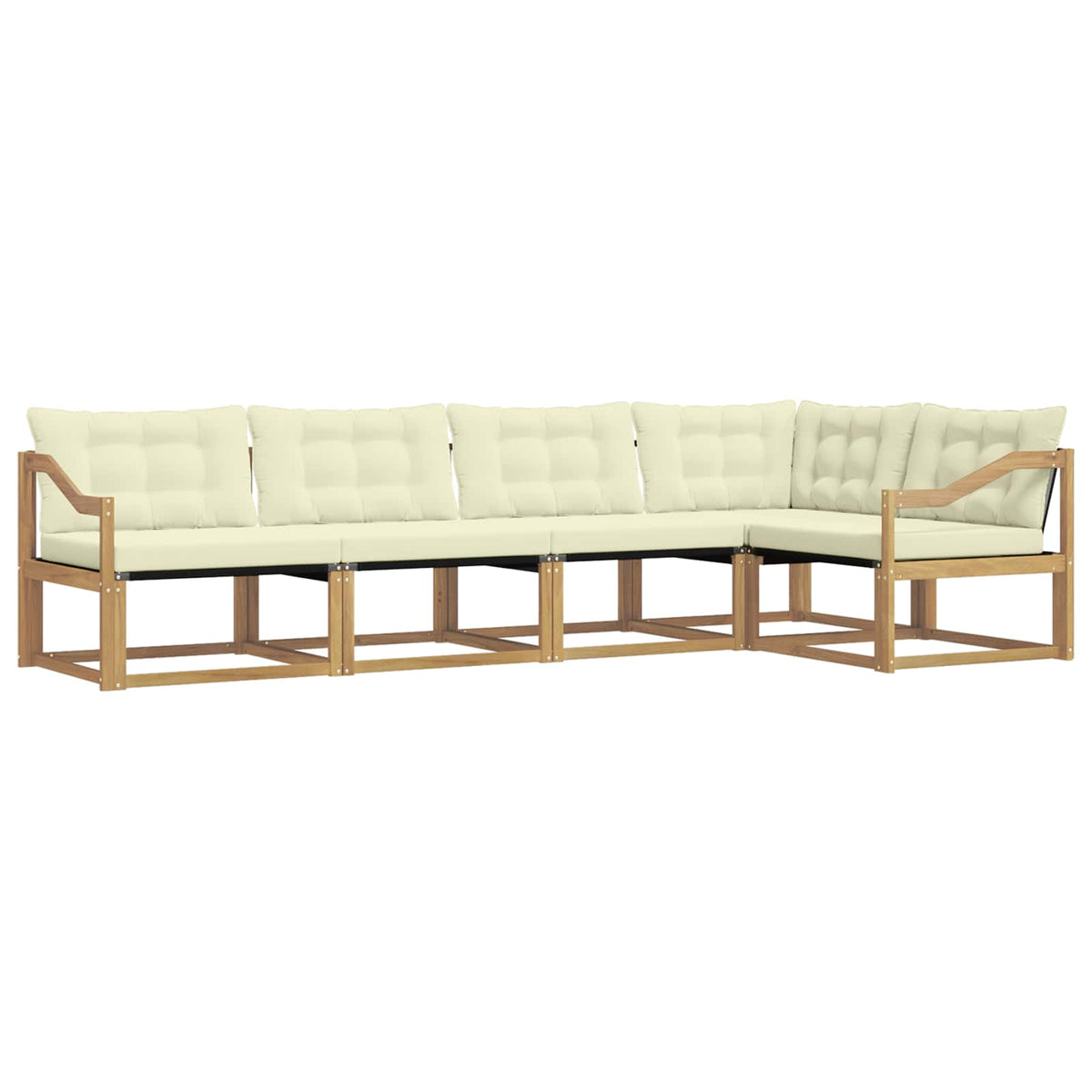 Outdoor-Sofagarnitur 5 stk. Weiß und Creme