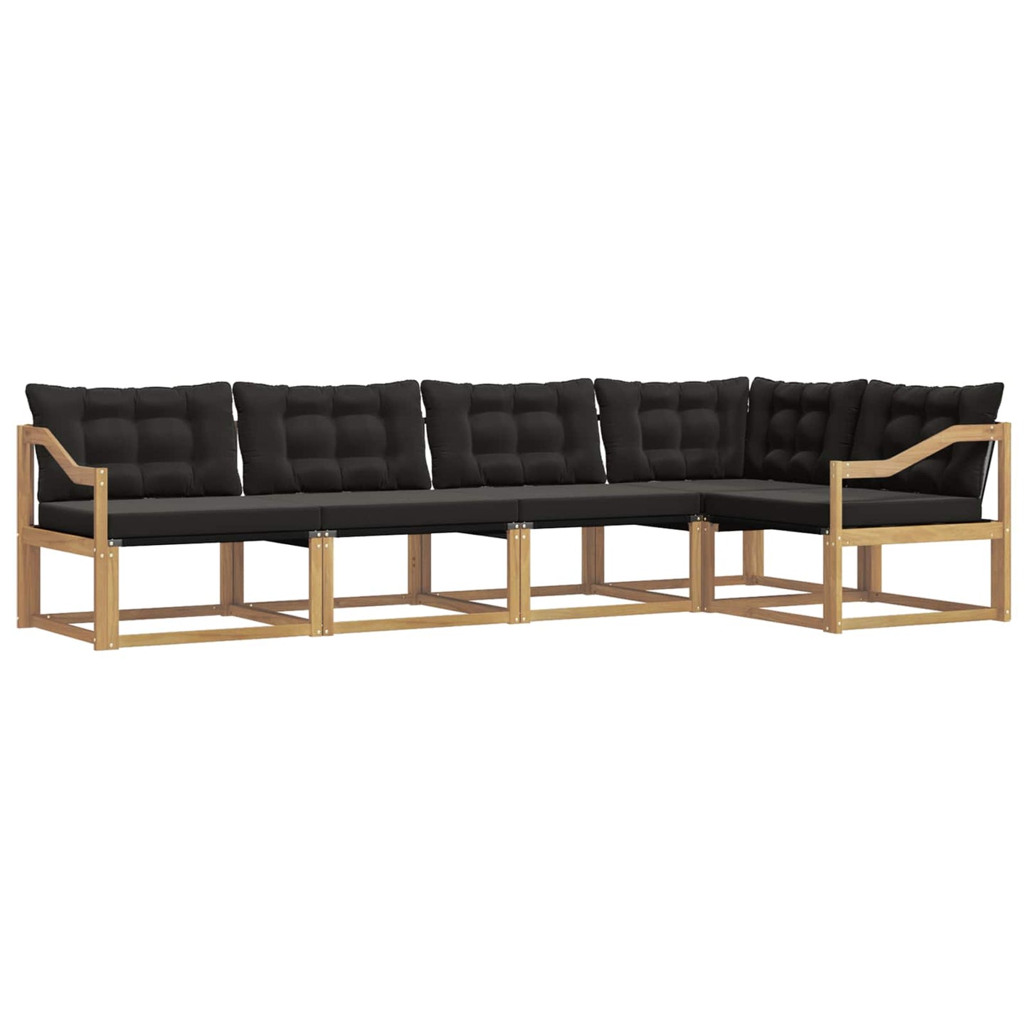 Outdoor-Sofagarnitur mit Kissen 5 pcs Weiß und Schwarz