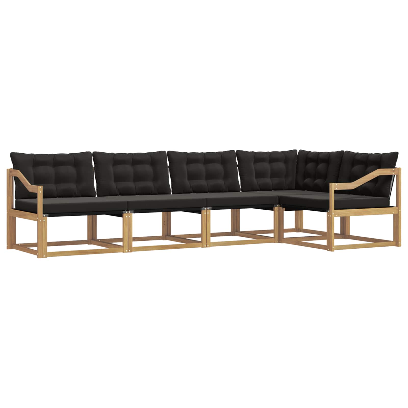 Outdoor-Sofagarnitur mit Kissen 5 pcs Weiß und Schwarz