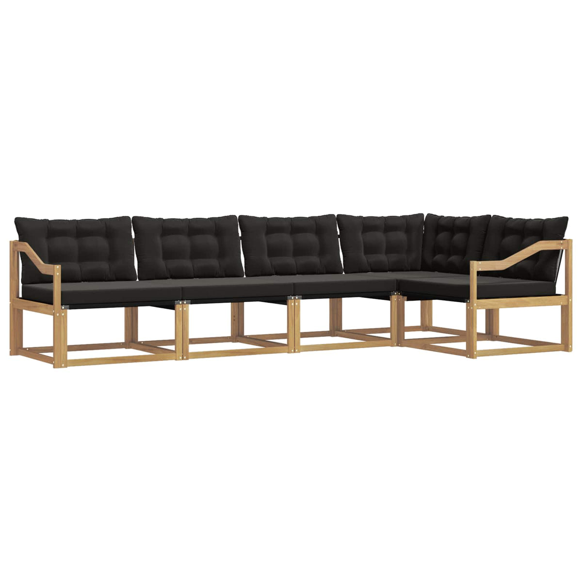Outdoor-Sofagarnitur 5 stk. Weiß und Schwarz