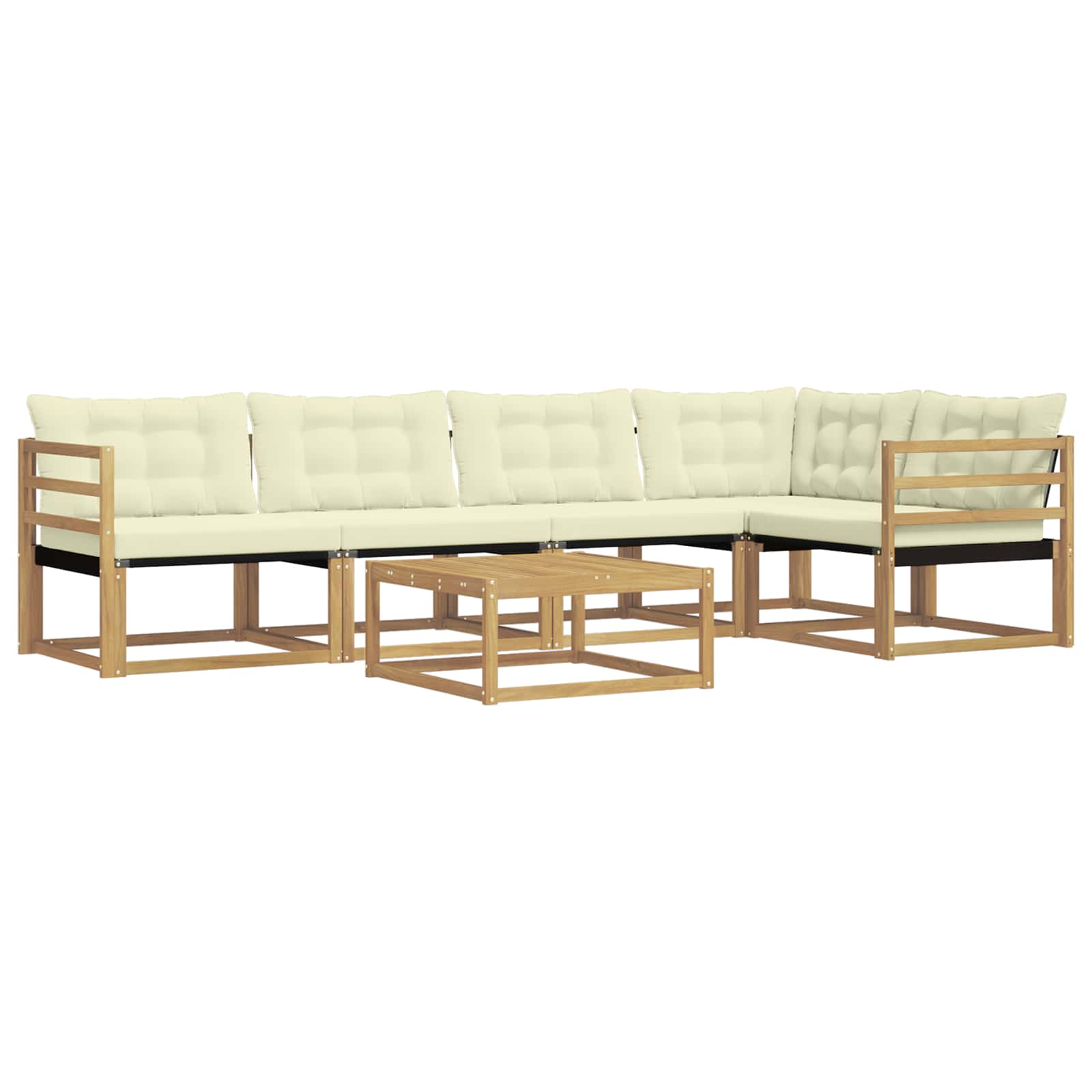 Outdoor-Sofagarnitur 6 pcs Weiß und Creme 79 x 79 x 37 cm