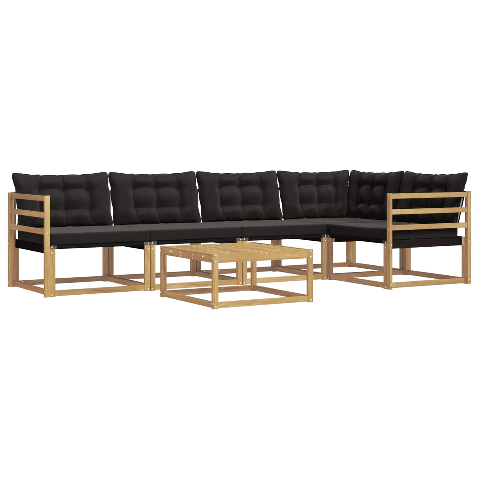 Outdoor-Sofagarnitur 6 pcs Weiß und Schwarz 79 x 79 x 37 cm