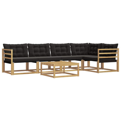 Outdoor-Sofagarnitur 6 stk. Weiß und Schwarz