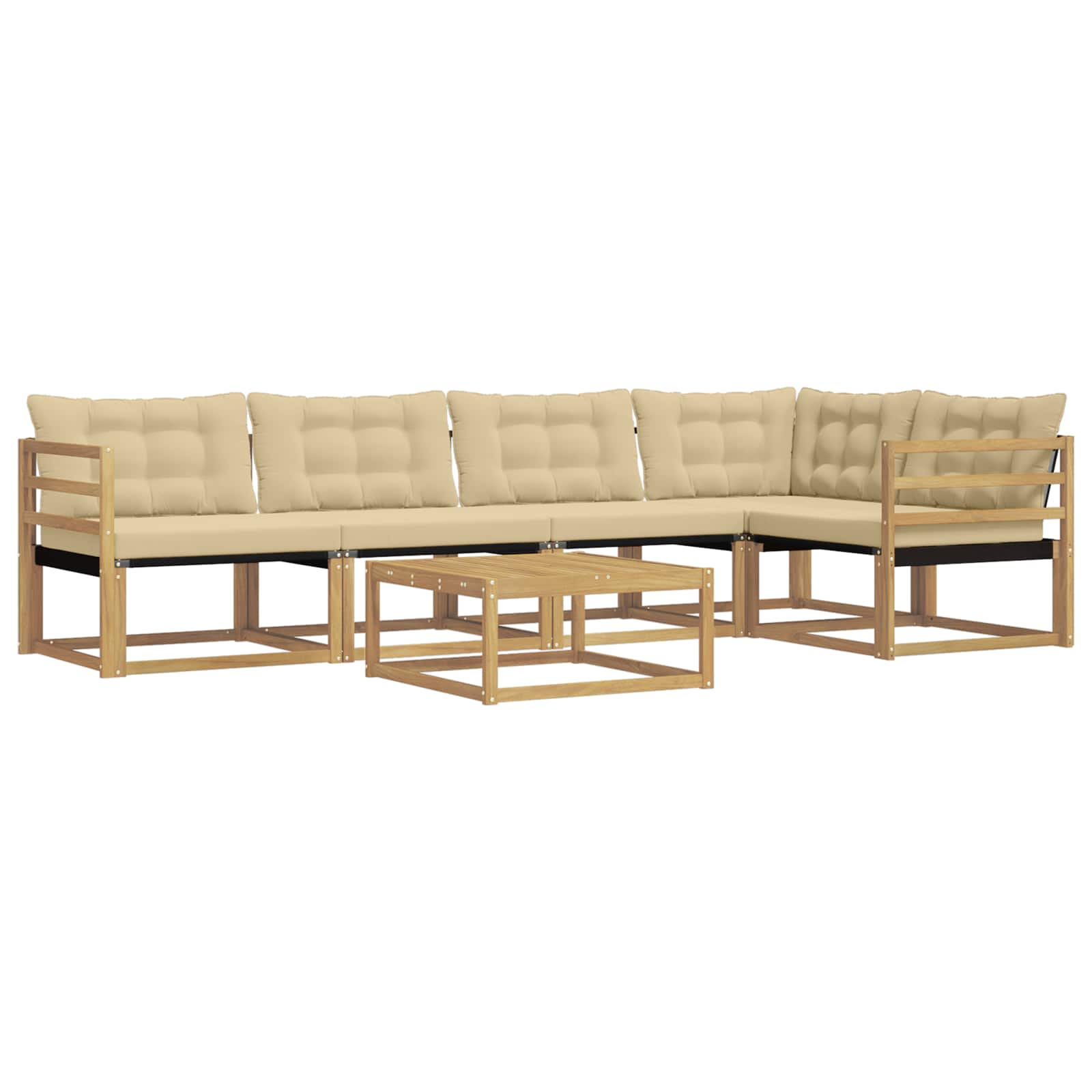 Outdoor-Sofagarnitur 6 pcs Weiß und Beige 79 x 79 x 37 cm