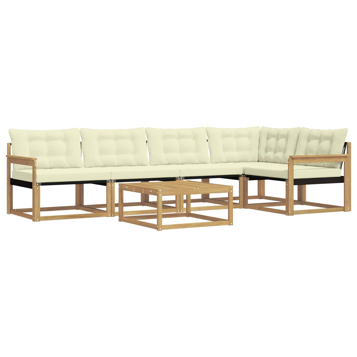 Outdoor-Sofagarnitur 6 stk. Weiß und Creme