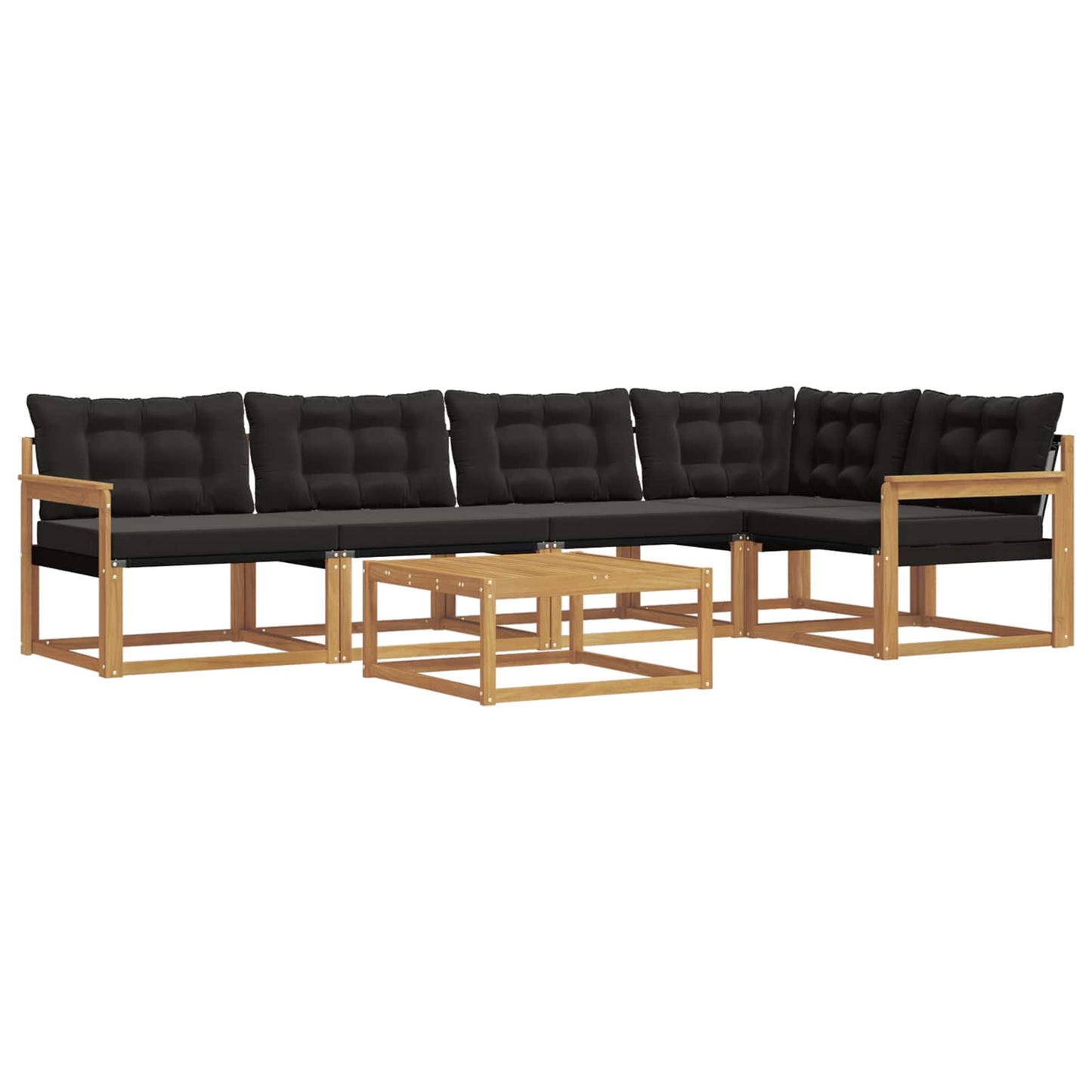 Outdoor-Sofagarnitur 6 pcs Weiß und Schwarz 79 x 79 x 37 cm