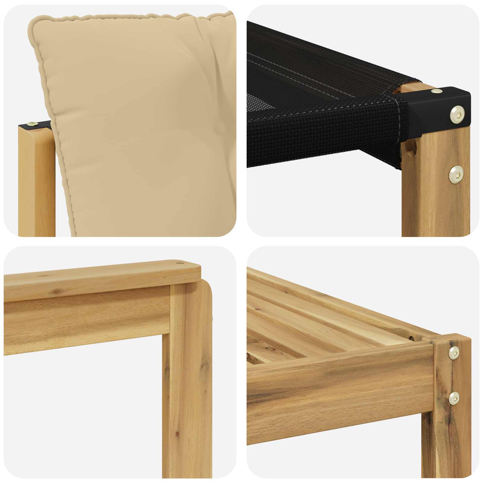 Outdoor-Sofagarnitur 6 pcs Weiß und Beige 79 x 79 x 37 cm