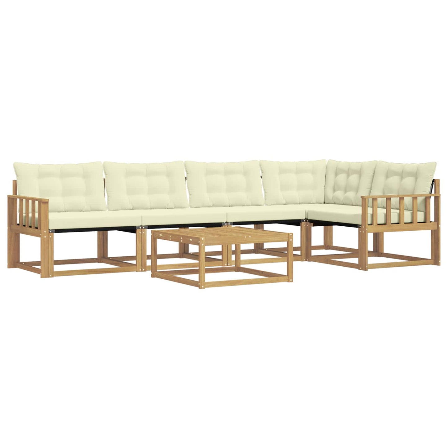 Outdoor-Sofagarnitur 6 pcs Weiß und Creme