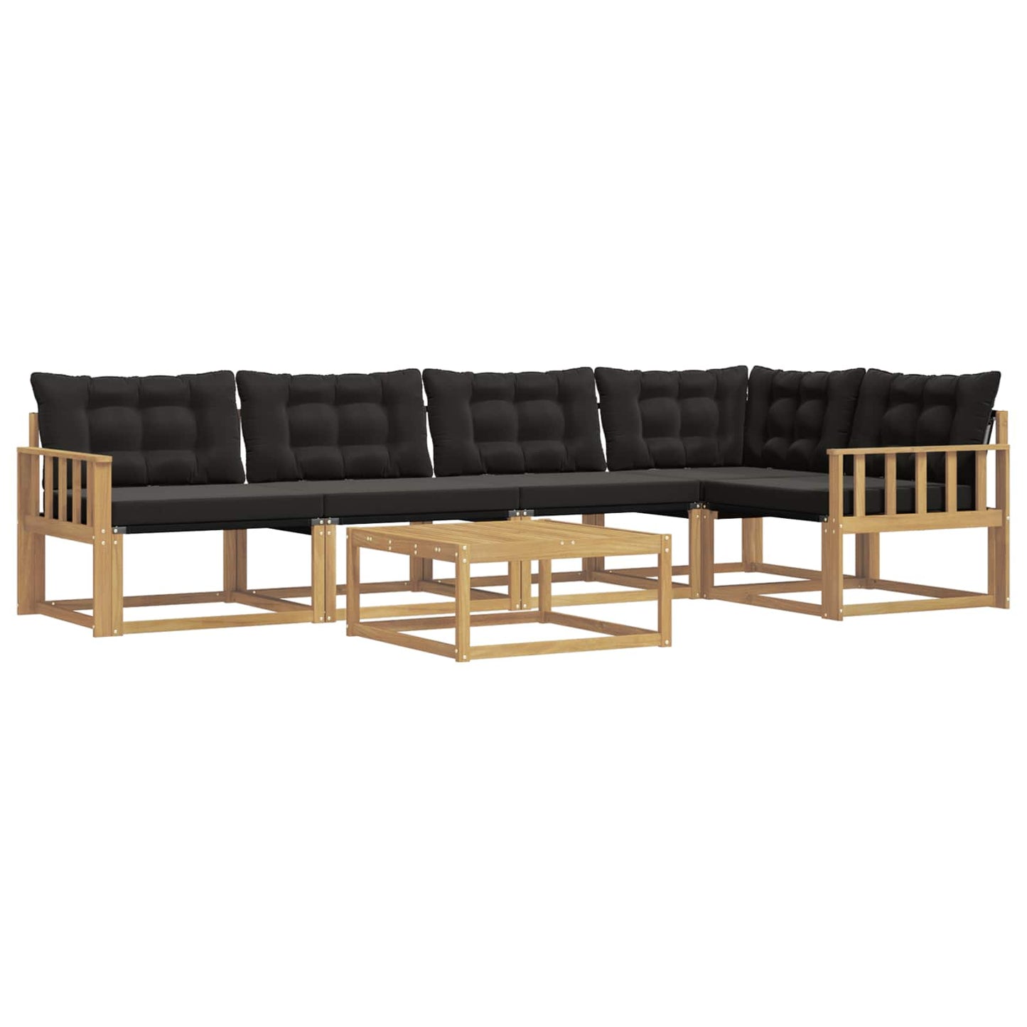 Outdoor-Sofagarnitur 6 pcs Weiß und Schwarz 79 x 79 x 37 cm