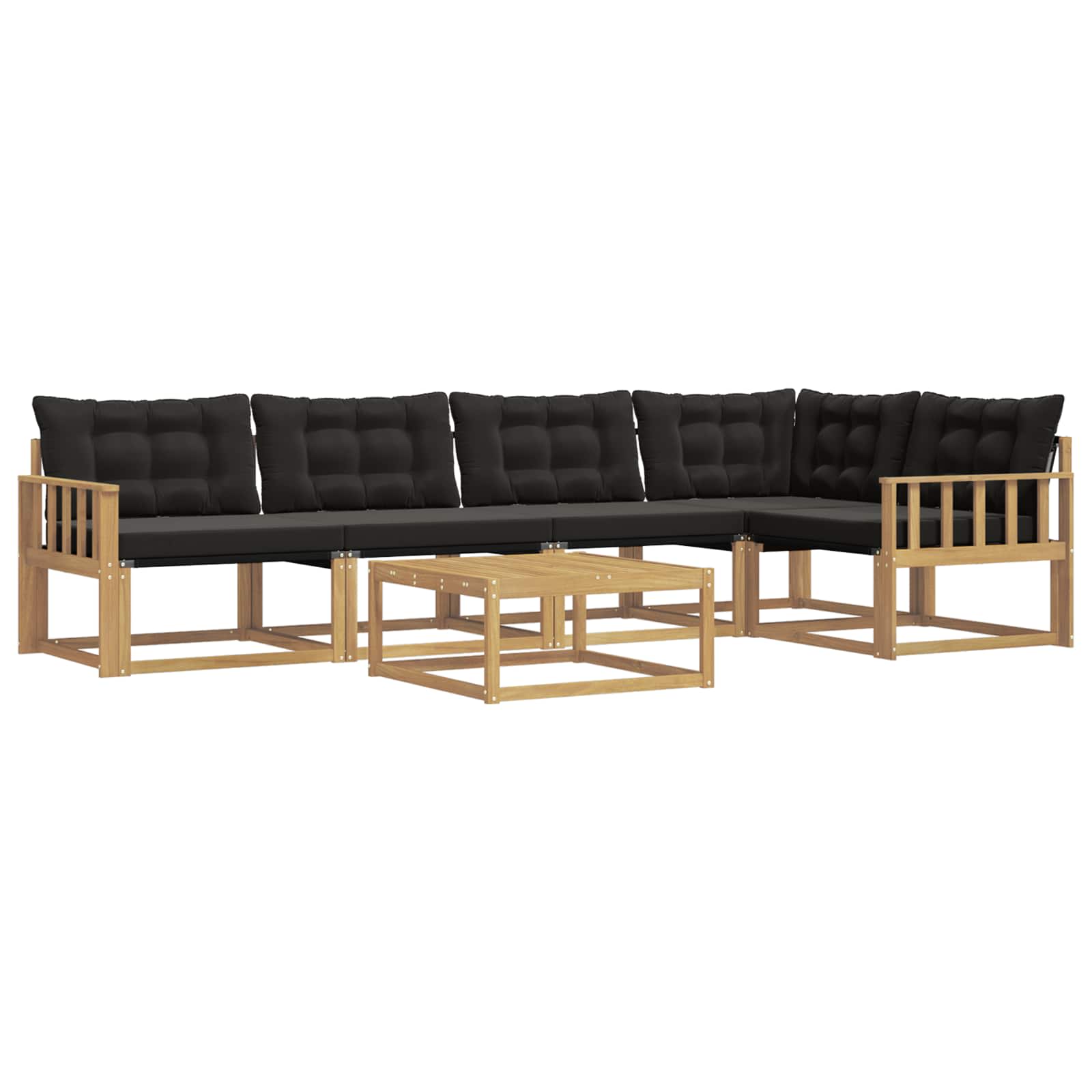 Outdoor-Sofagarnitur 6 pcs Weiß und Schwarz 79 x 79 x 37 cm