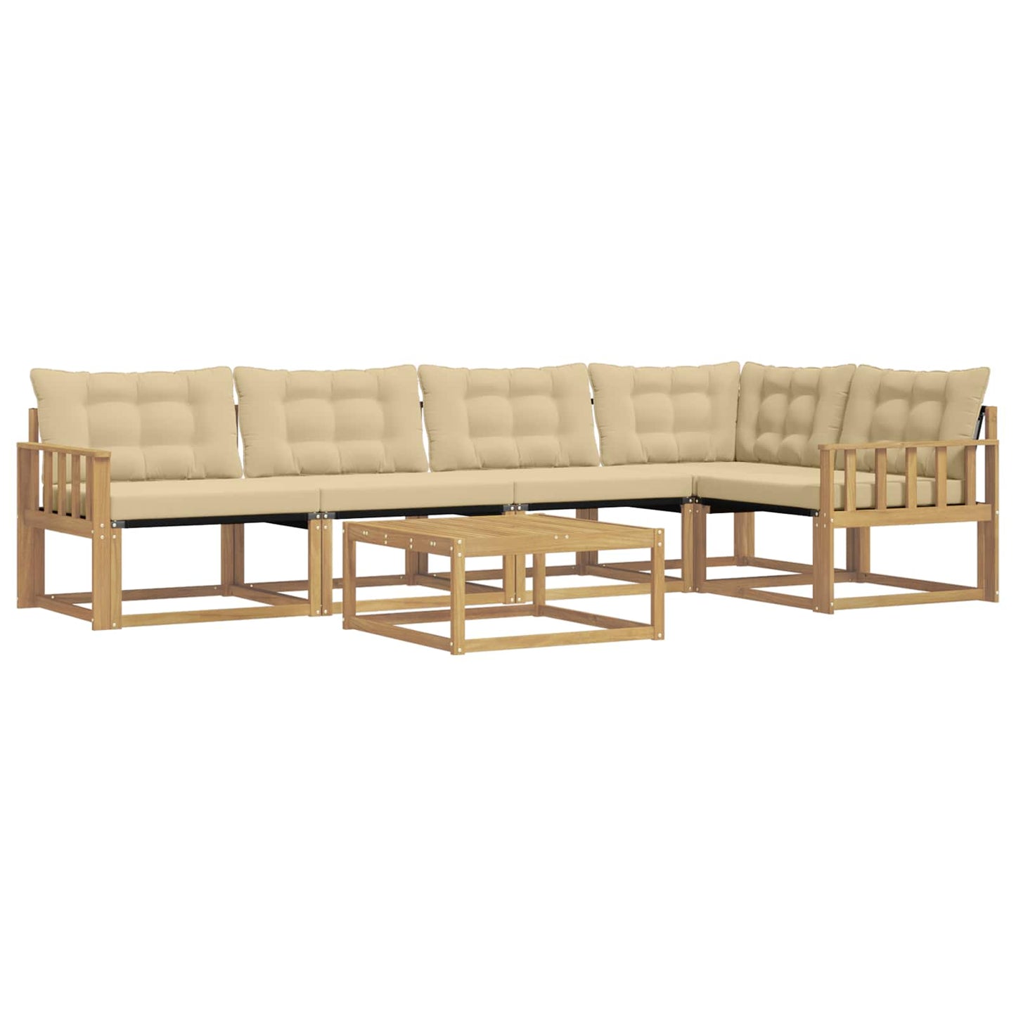 Outdoor-Sofagarnitur 6 pcs Weiß und Beige 79 x 79 x 37 cm