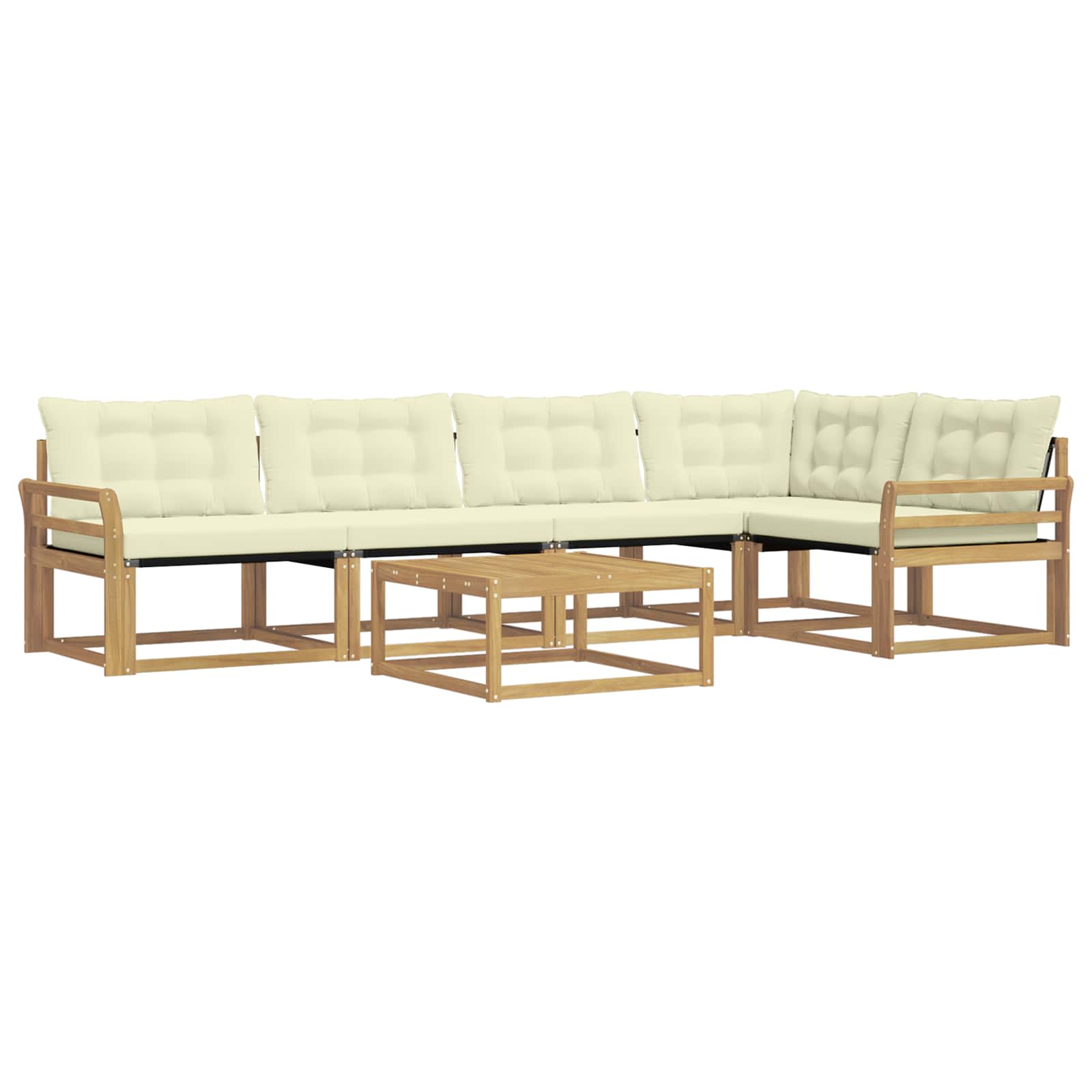 Outdoor-Sofagarnitur 6 pcs Weiß und Creme 79 x 79 x 37 cm