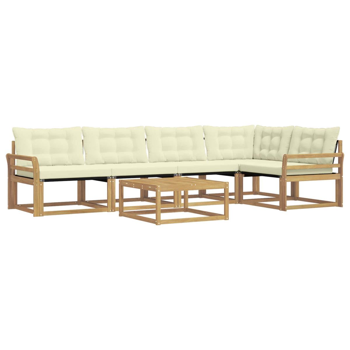 Outdoor-Sofagarnitur 6 stk. Weiß und Creme
