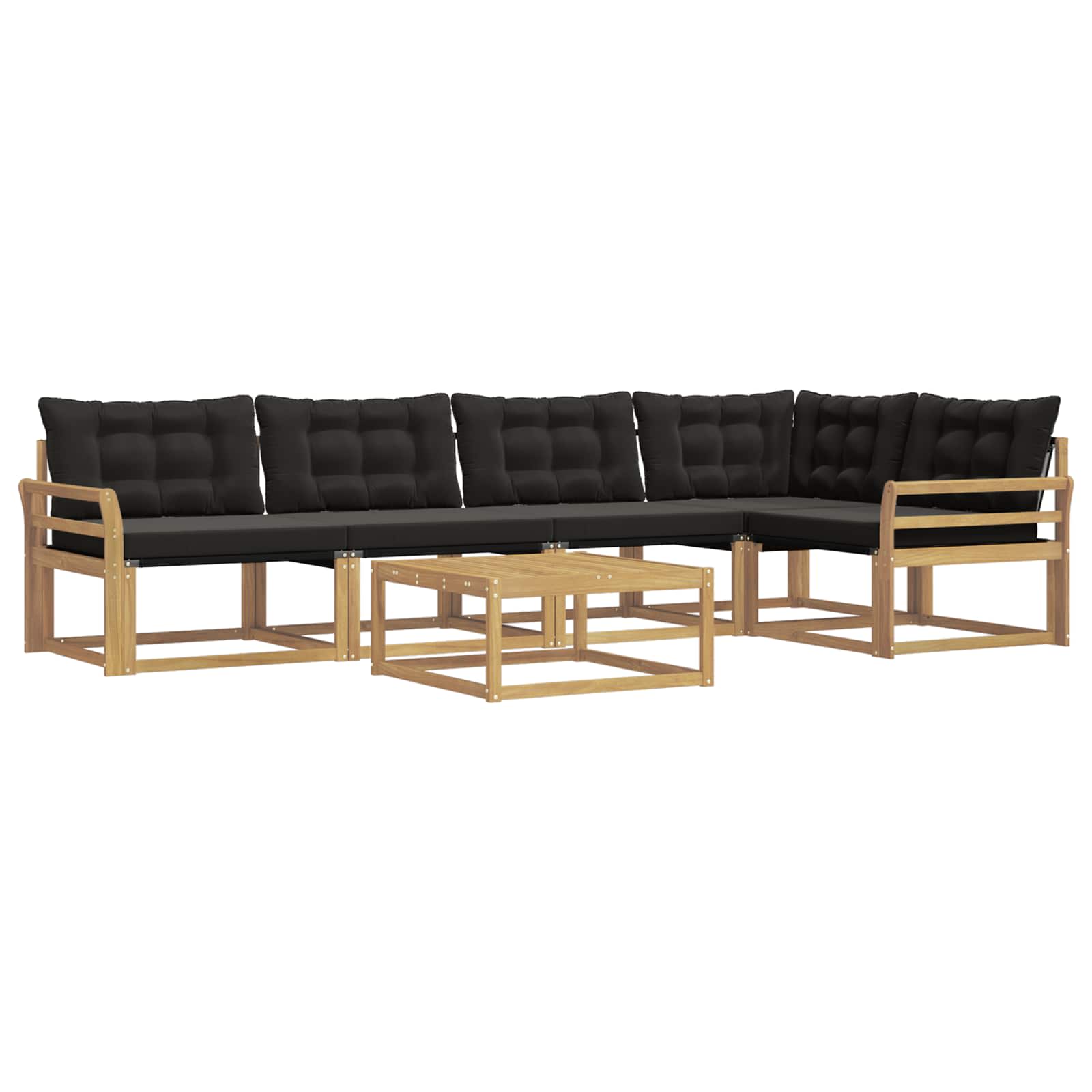Outdoor-Sofagarnitur 6 pcs Weiß und Schwarz 79 x 79 x 37 cm