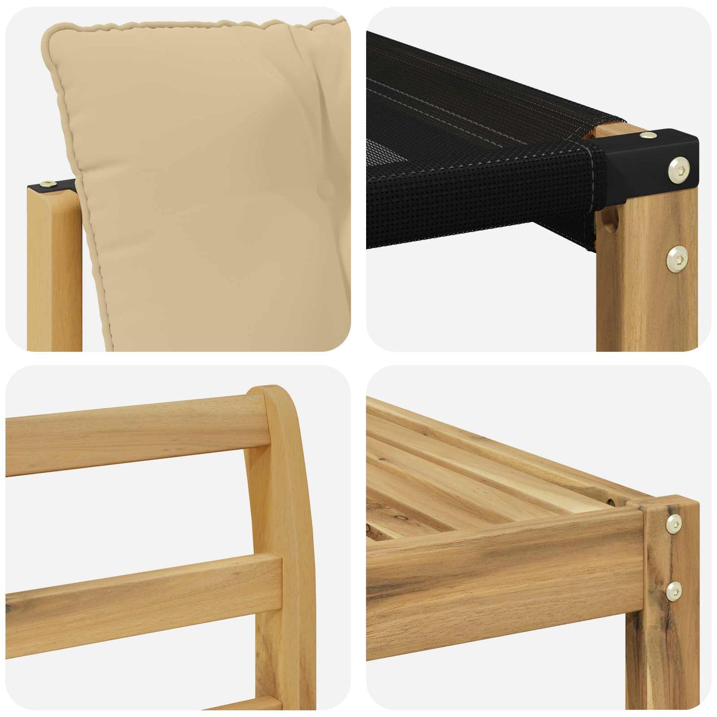 Outdoor-Sofagarnitur 6 pcs Weiß und Beige 79 x 79 x 37 cm