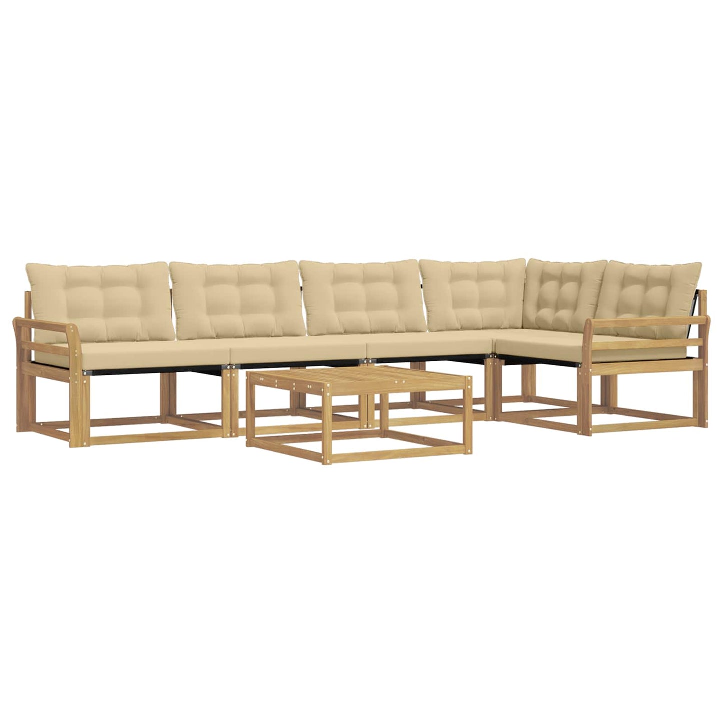 Outdoor-Sofagarnitur 6 pcs Weiß und Beige 79 x 79 x 37 cm