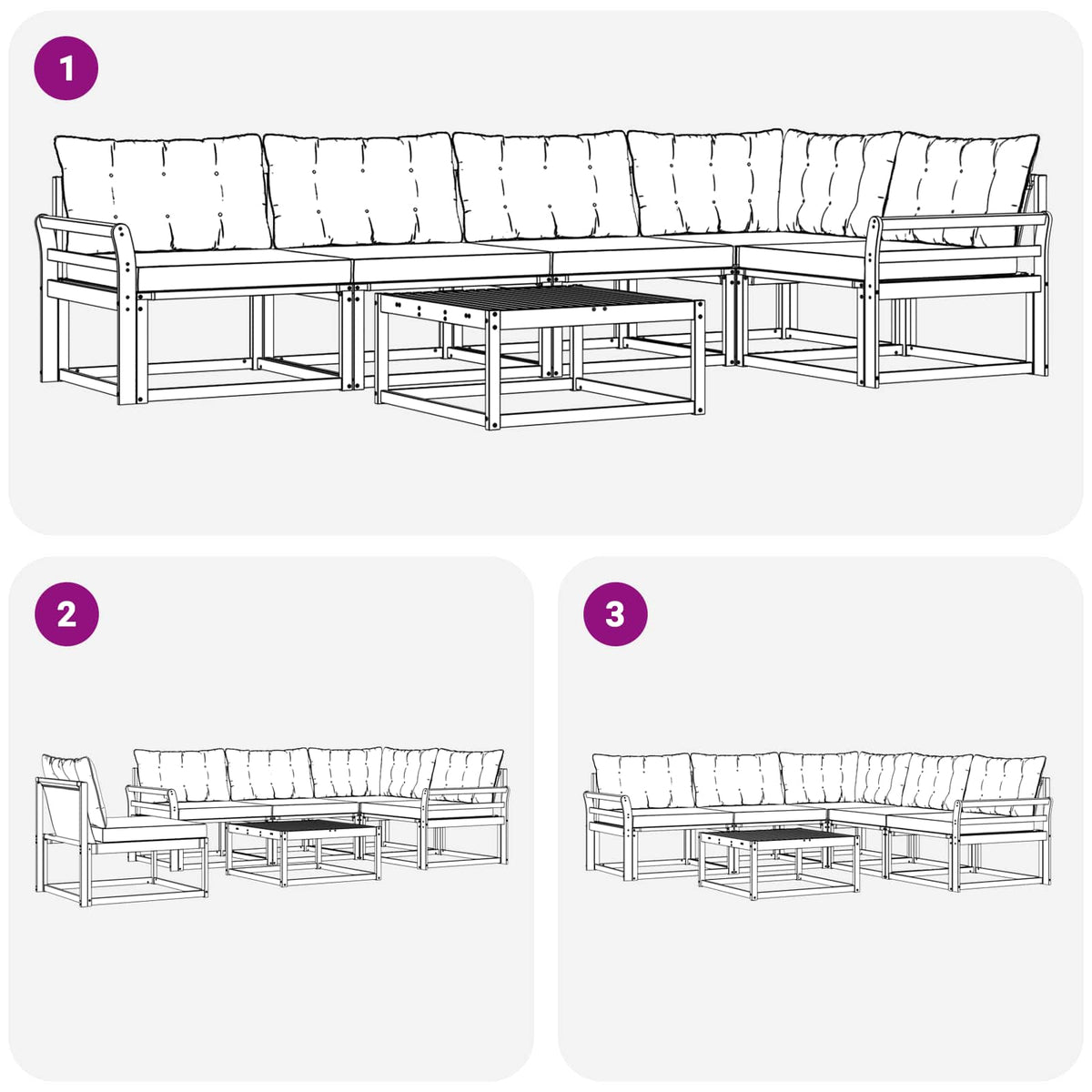 Outdoor-Sofagarnitur 6 stk. Weiß und Beige