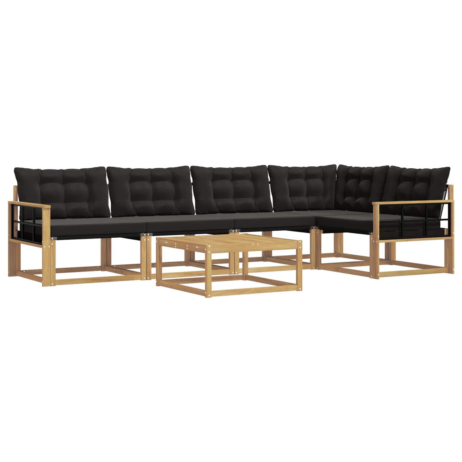 Outdoor-Sofagarnitur 6 pcs Weiß und Schwarz 79 x 79 x 37 cm