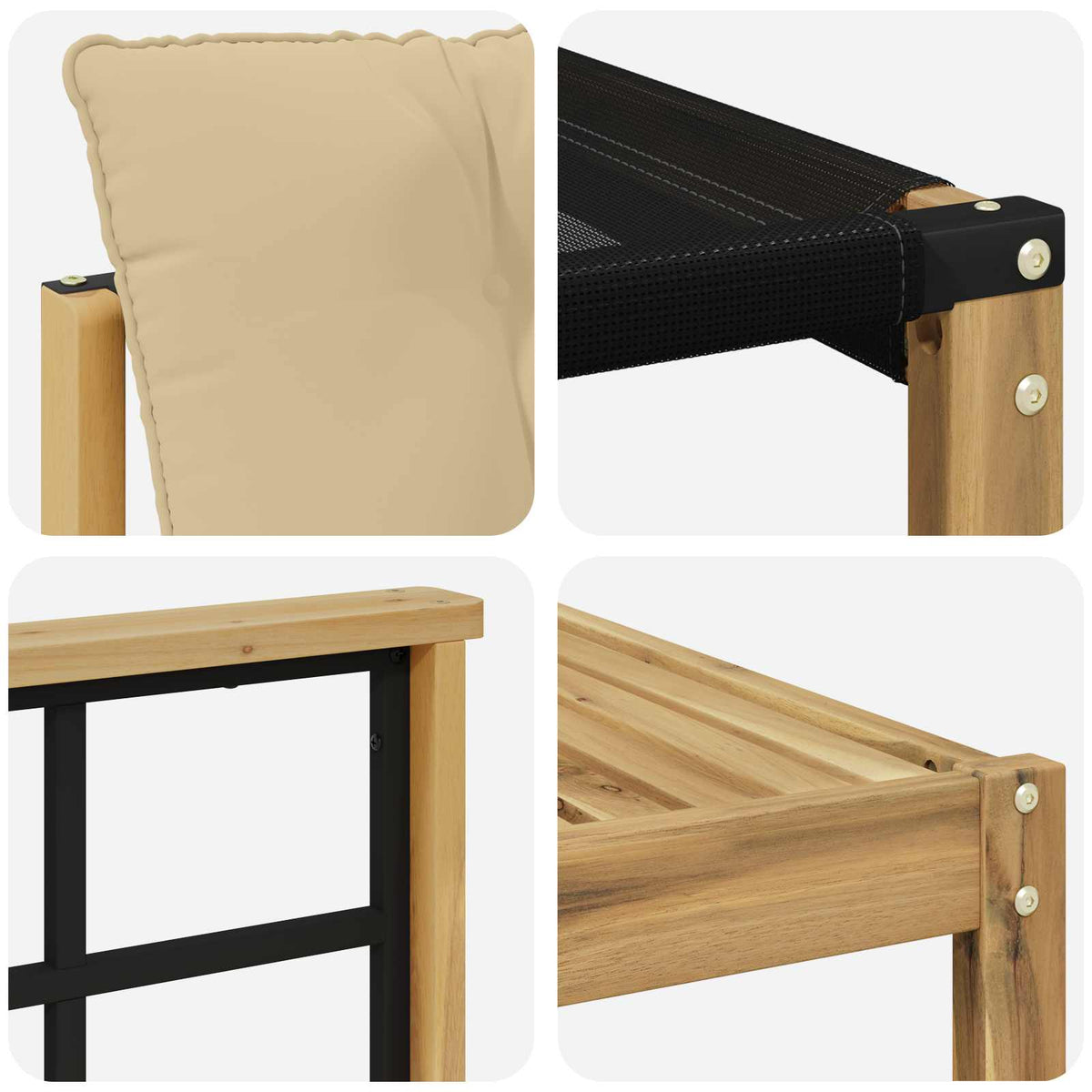 Outdoor-Sofagarnitur 6 stk. Weiß und Beige