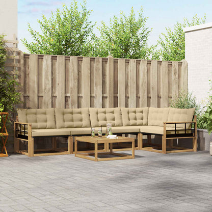 Outdoor-Sofagarnitur 6 stk. Weiß und Beige