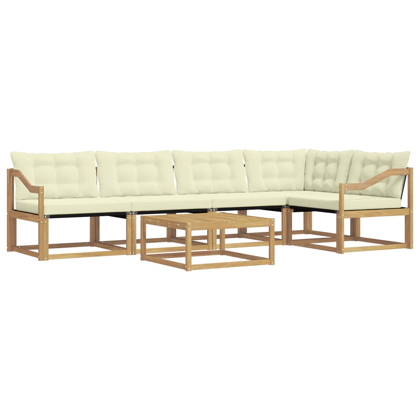 Outdoor-Sofagarnitur 6 pcs Weiß und Creme 79 x 79 x 37 cm