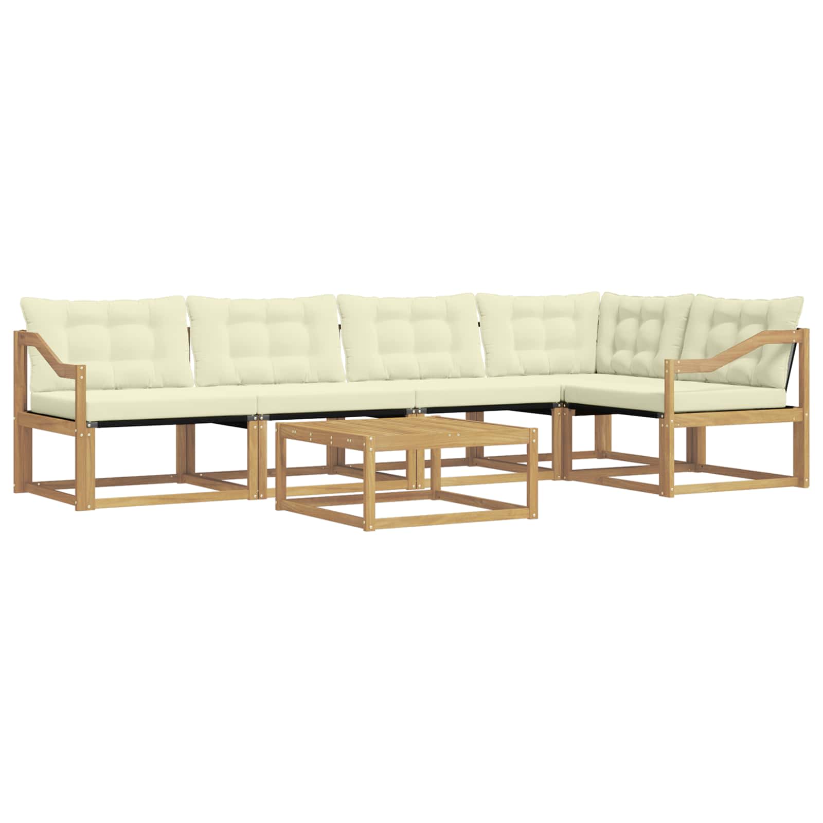 Outdoor-Sofagarnitur 6 pcs Weiß und Creme 79 x 79 x 37 cm