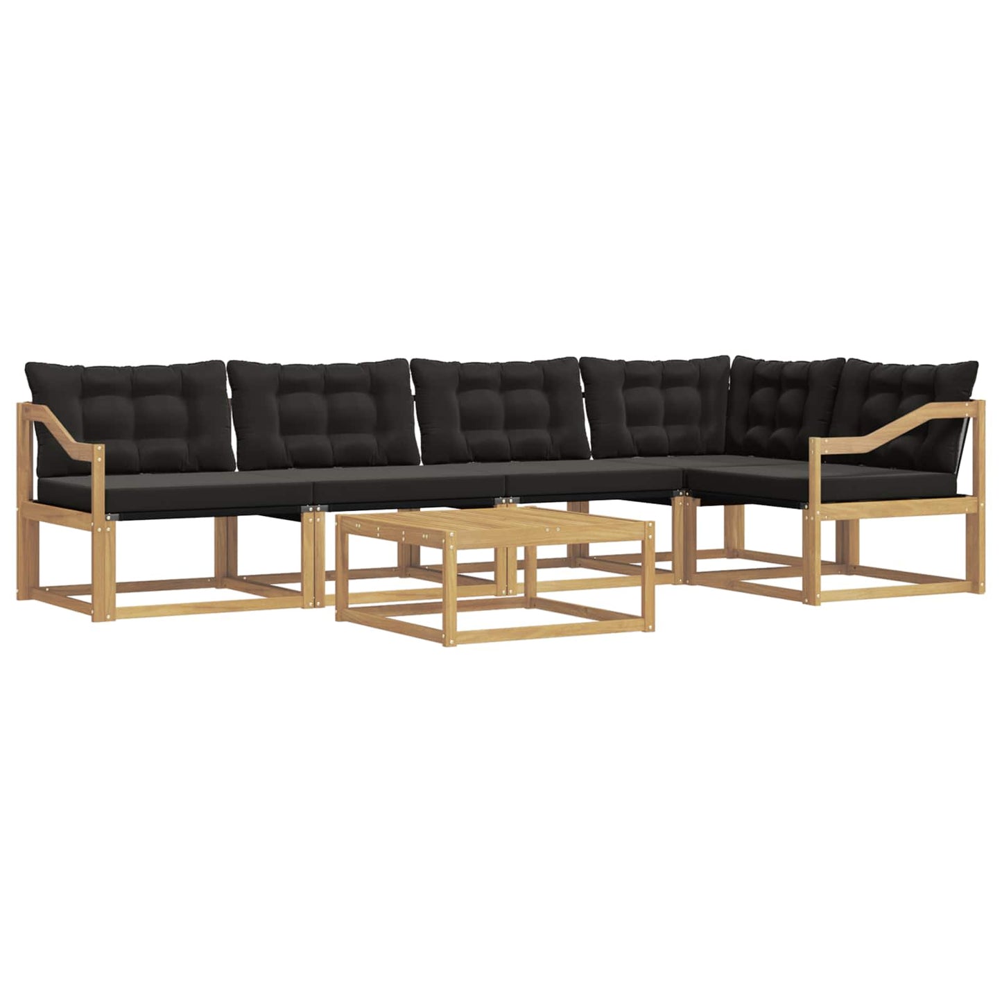Outdoor-Sofagarnitur 6 pcs Weiß und Schwarz 79 x 79 x 37 cm