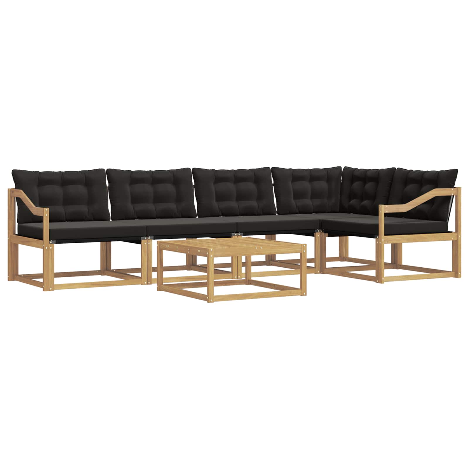 Outdoor-Sofagarnitur 6 pcs Weiß und Schwarz 79 x 79 x 37 cm