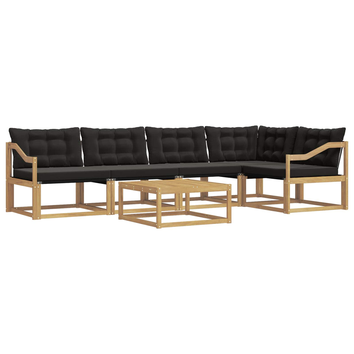 Outdoor-Sofagarnitur 6 stk. Weiß und Schwarz