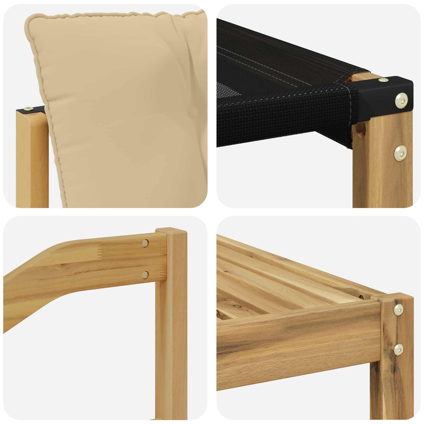 Outdoor-Sofagarnitur 6 pcs Weiß und Beige 79 x 79 x 37 cm