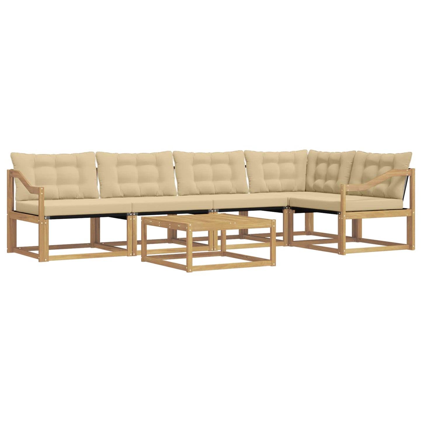 Outdoor-Sofagarnitur 6 pcs Weiß und Beige 79 x 79 x 37 cm