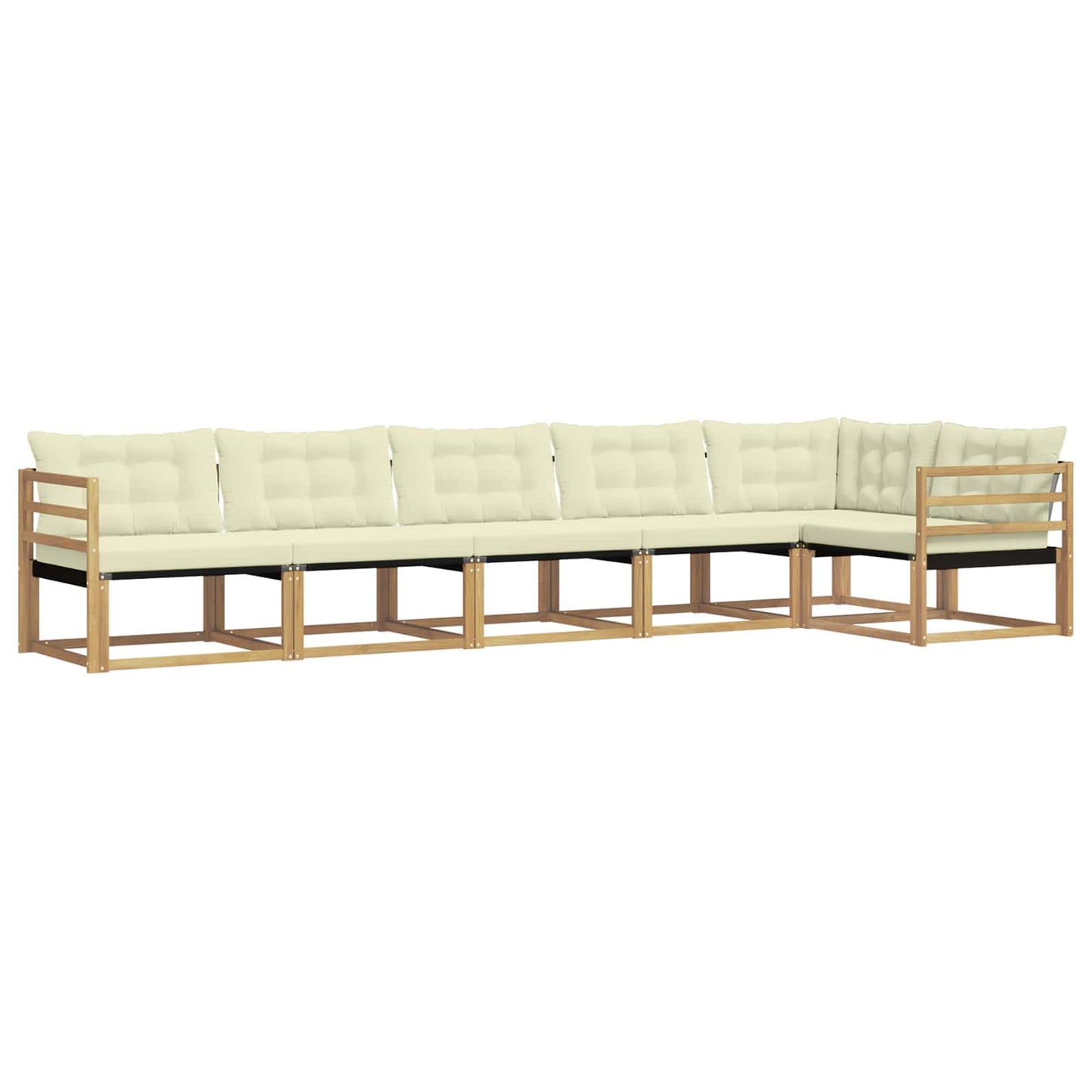 Outdoor-Sofagarnitur mit Kissen 6 pcs Weiß und Creme