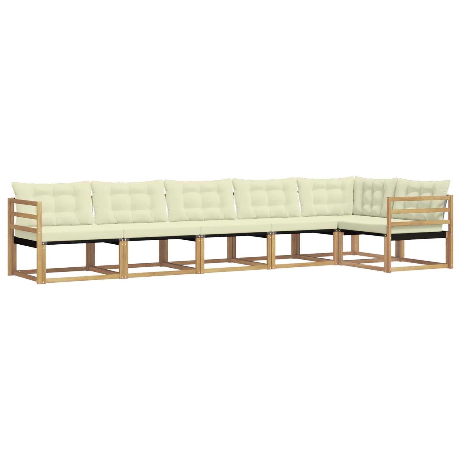Outdoor-Sofagarnitur mit Kissen 6 pcs Weiß und Creme
