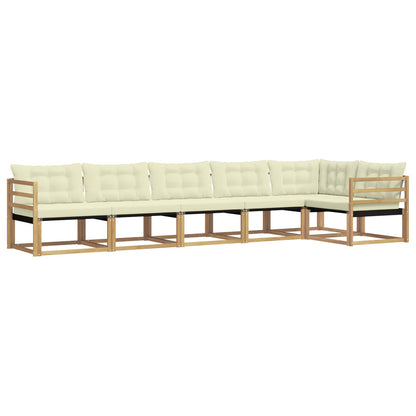 Outdoor-Sofagarnitur 6 stk. Weiß und Creme