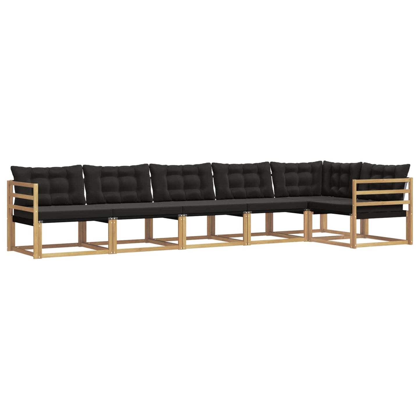 Outdoor-Sofagarnitur mit Kissen 6 pcs Weiß und Schwarz