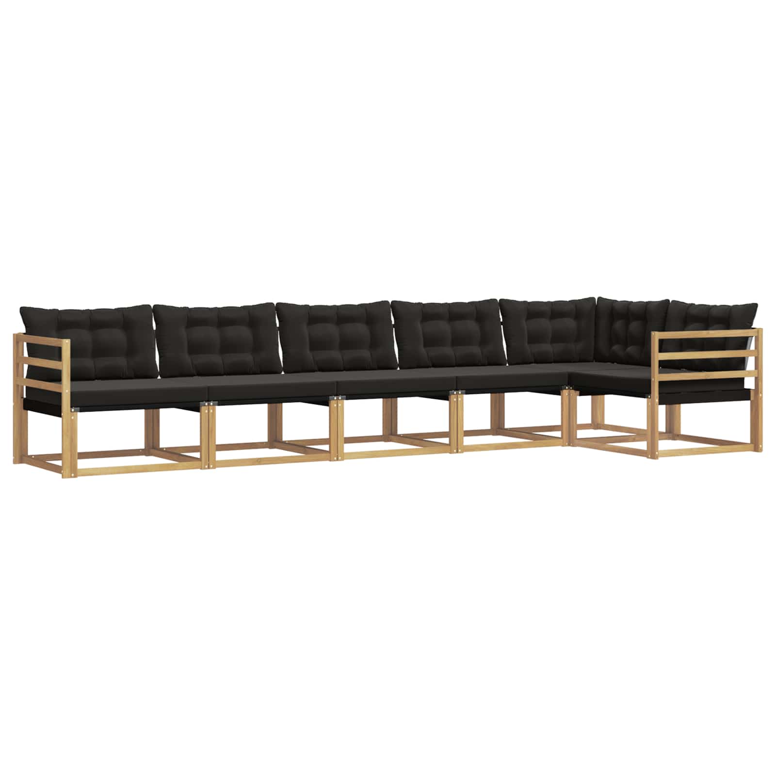 Outdoor-Sofagarnitur mit Kissen 6 pcs Weiß und Schwarz