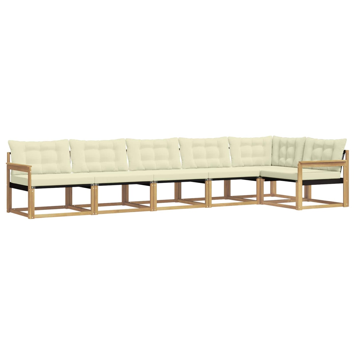 Outdoor-Sofagarnitur mit Kissen 6 pcs Weiß und Creme