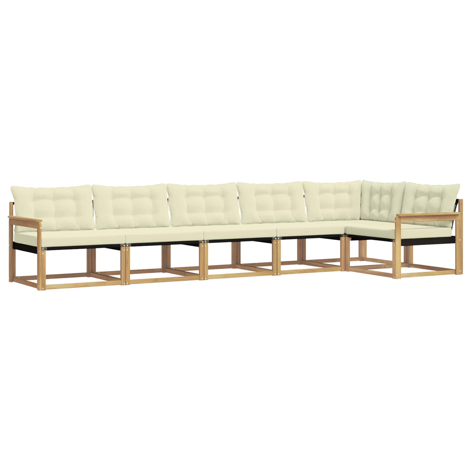 Outdoor-Sofagarnitur mit Kissen 6 pcs Weiß und Creme