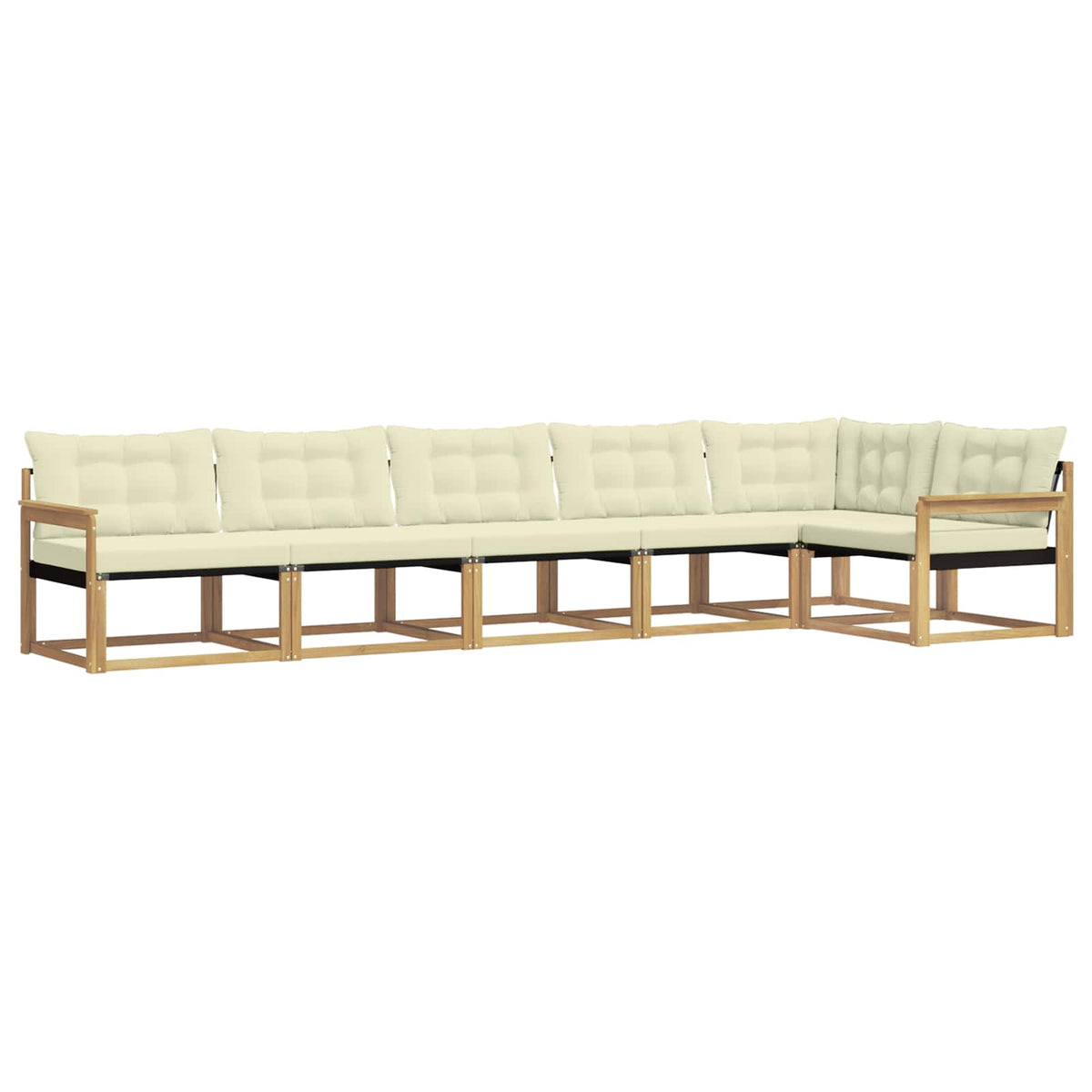 Outdoor-Sofagarnitur 6 stk. Weiß und Creme